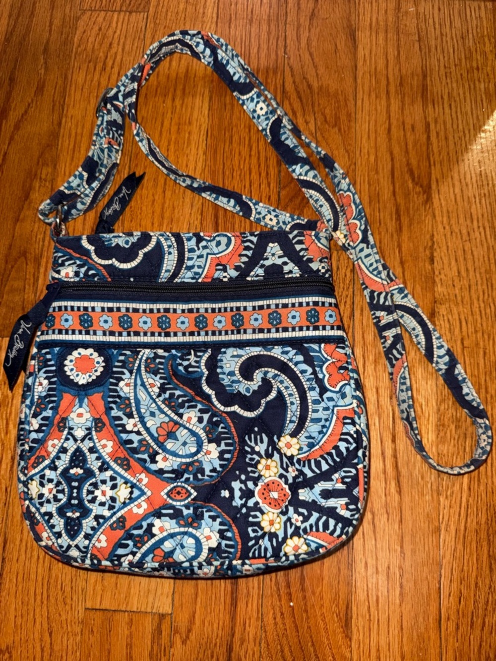 Vera Bradley Petit Double Zip Hipster Crossbody bag Marrakesh paisley pattern